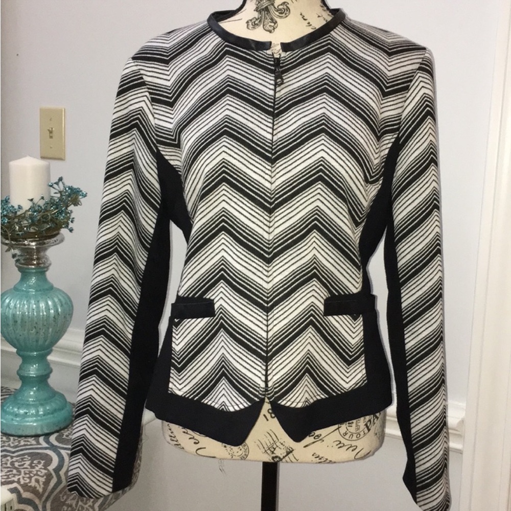 LESLIE STUART  Black And White Dress
Jacket Sz 6